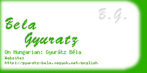 bela gyuratz business card